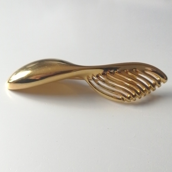 Monet Jewelry - Vintage Monet Minimalist Abstract Goldtone Unisex Brooch Pin